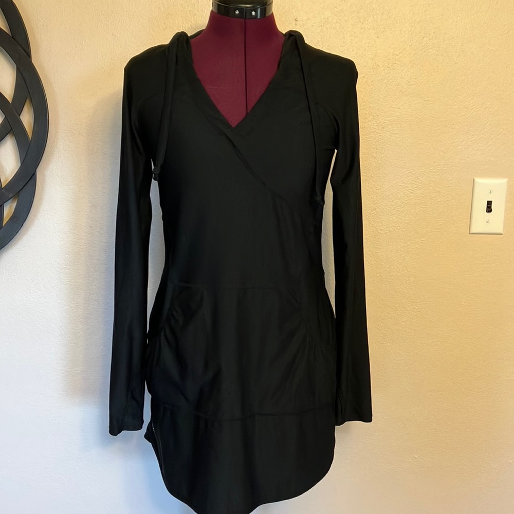 Athleta Wick It Wader Swim Cover Up Black Sz S